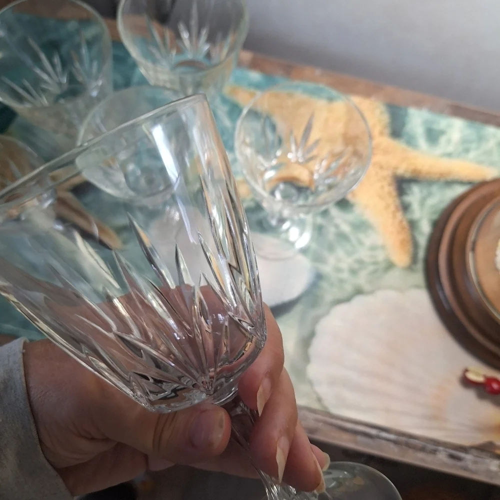 Crystal set of 4 wine water stems